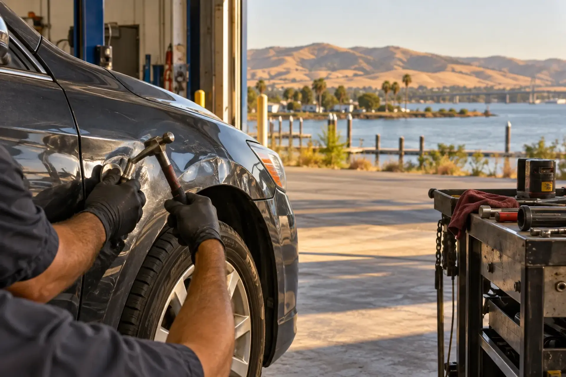 Auto Body Repair being performed at Juanito's Auto Body in Antioch, CA